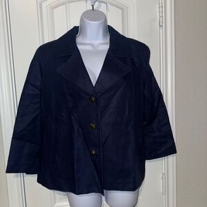 Talbots Women's Navy Jacket size 12 linen jacket